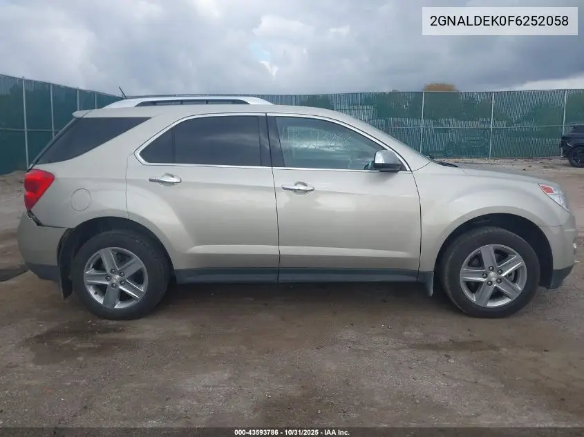2GNALDEK0F6252058 2015 Chevrolet Equinox Ltz