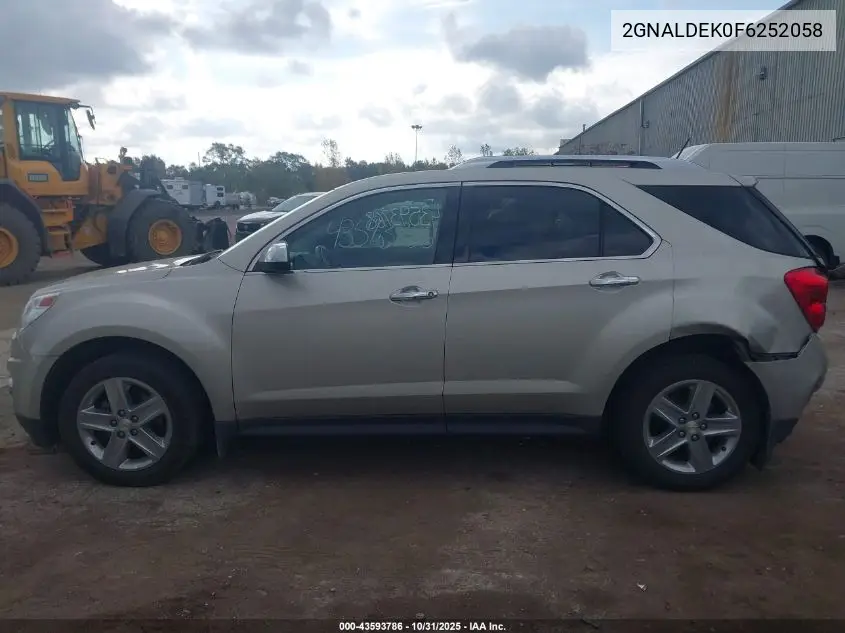 2GNALDEK0F6252058 2015 Chevrolet Equinox Ltz