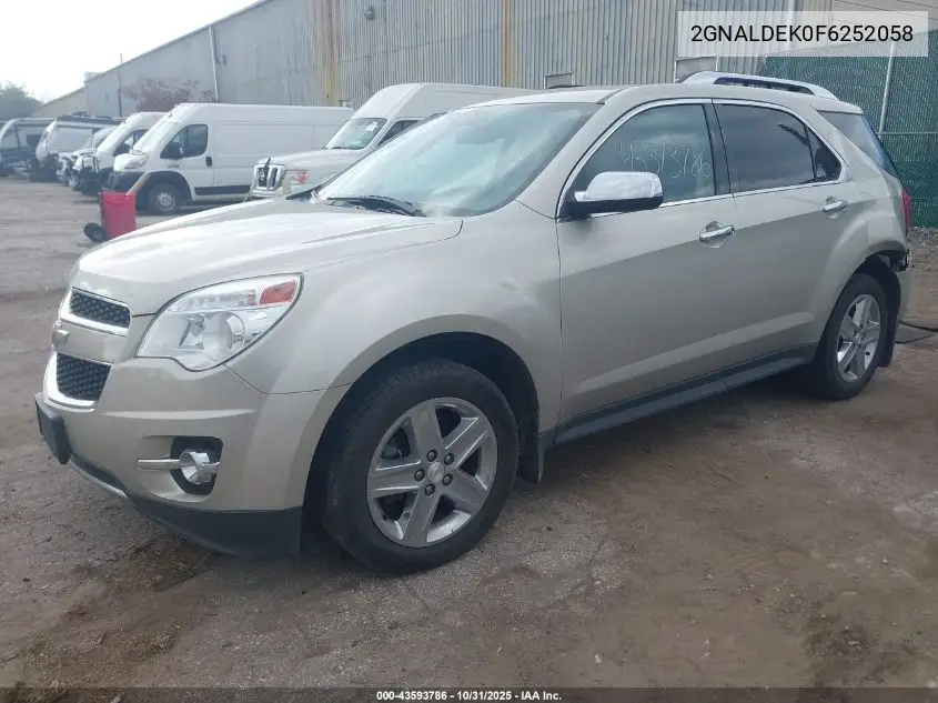 2GNALDEK0F6252058 2015 Chevrolet Equinox Ltz