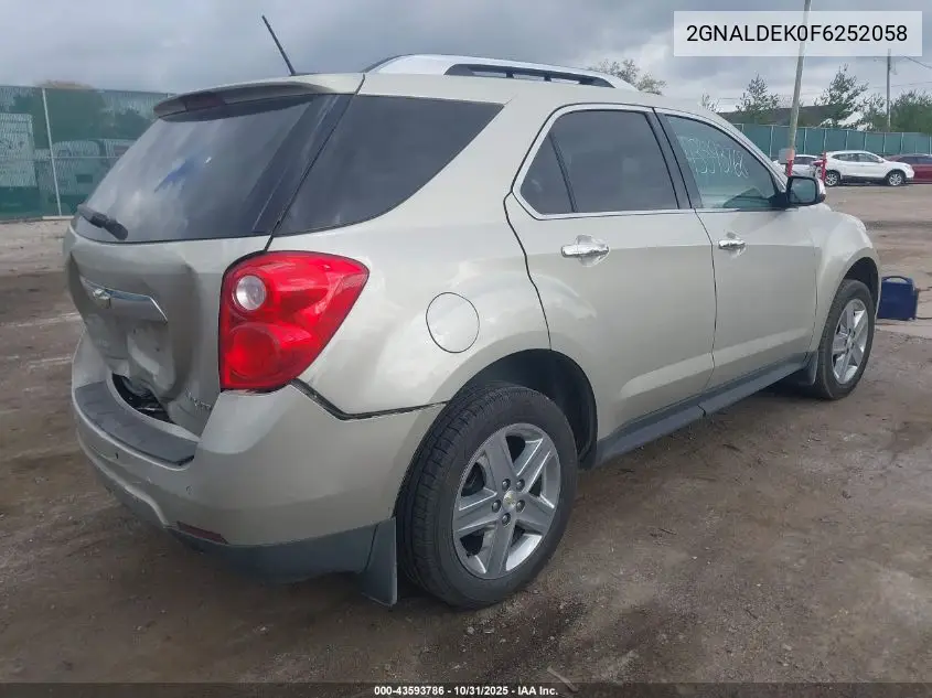 2GNALDEK0F6252058 2015 Chevrolet Equinox Ltz