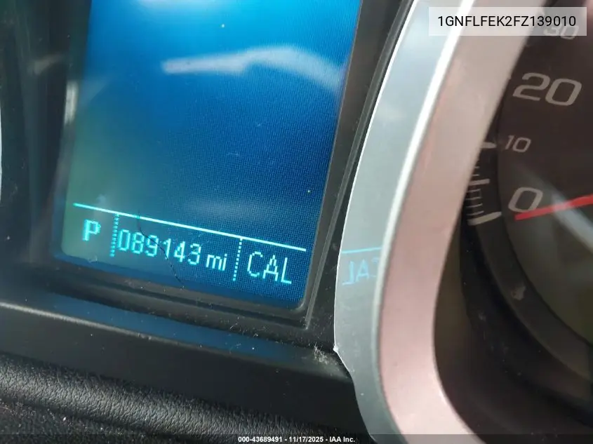 1GNFLFEK2FZ139010 2015 Chevrolet Equinox 1Lt
