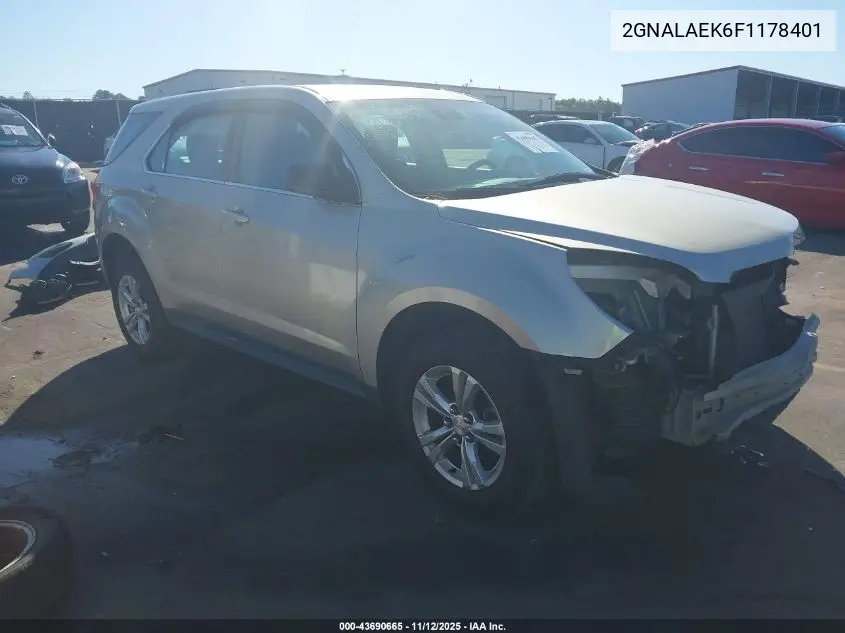 2GNALAEK6F1178401 2015 Chevrolet Equinox Ls