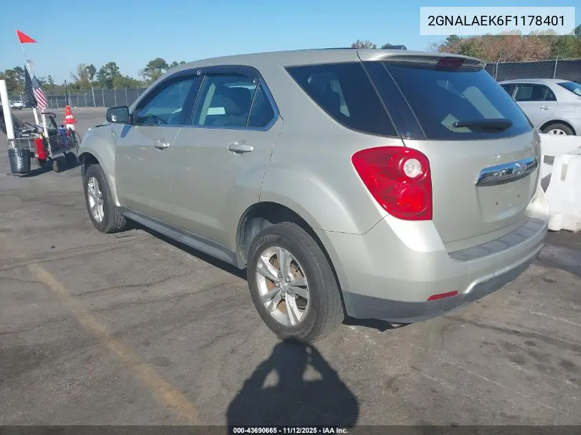 2GNALAEK6F1178401 2015 Chevrolet Equinox Ls