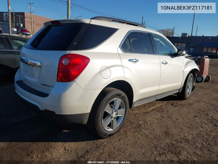 1GNALBEK3FZ117181 2015 Chevrolet Equinox 1Lt