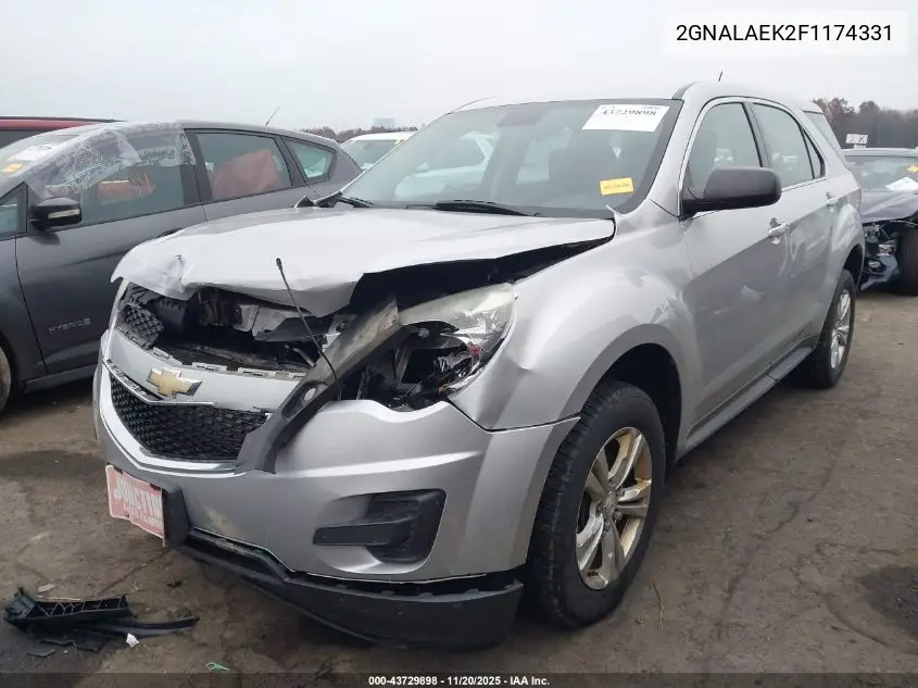 2GNALAEK2F1174331 2015 Chevrolet Equinox Ls