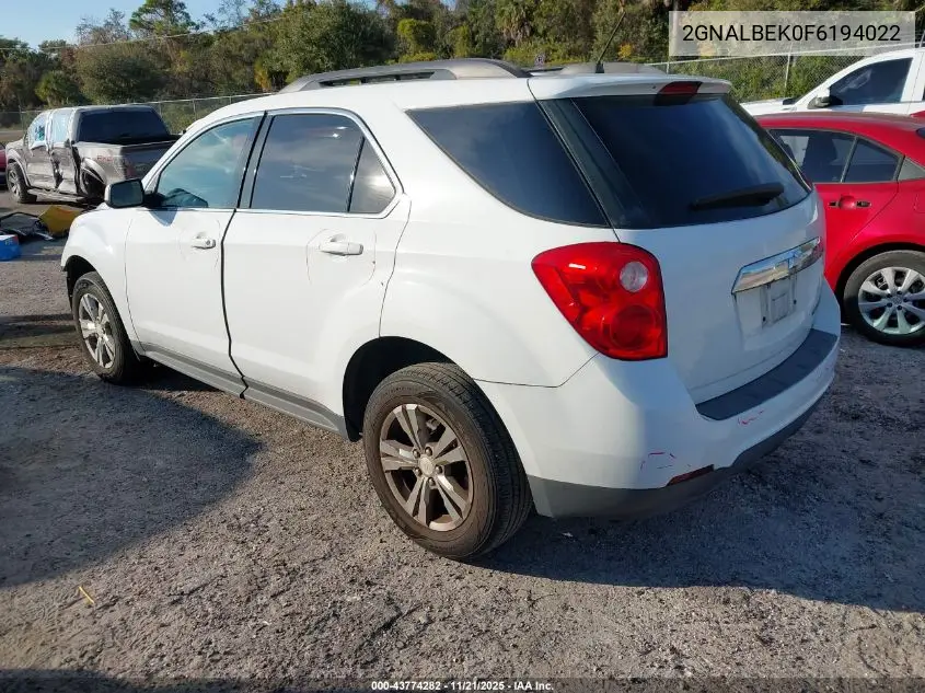 2GNALBEK0F6194022 2015 Chevrolet Equinox 1Lt