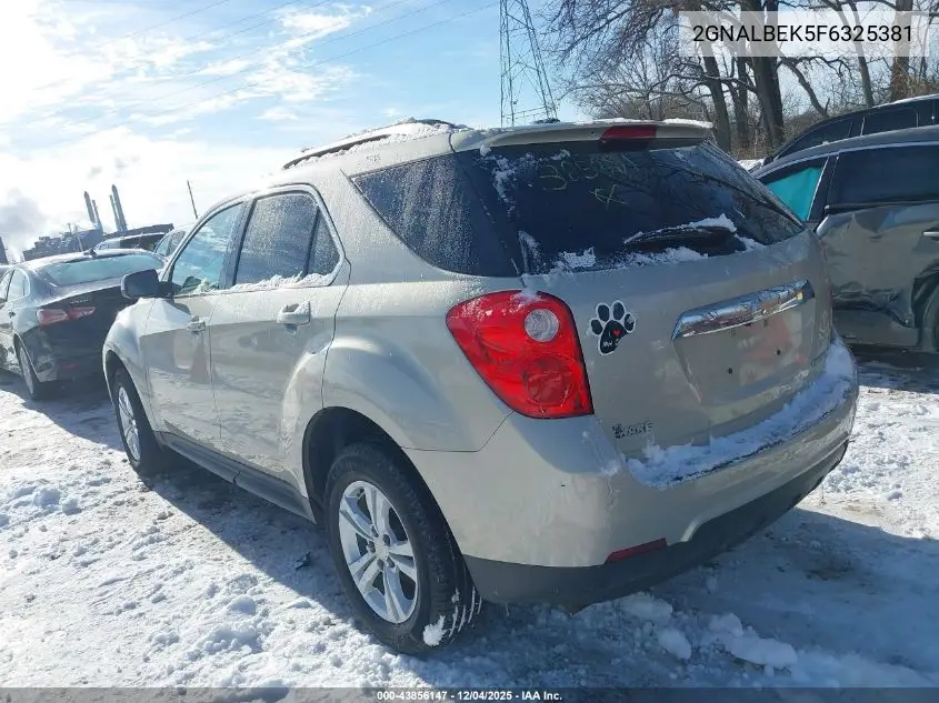 2GNALBEK5F6325381 2015 Chevrolet Equinox 1Lt