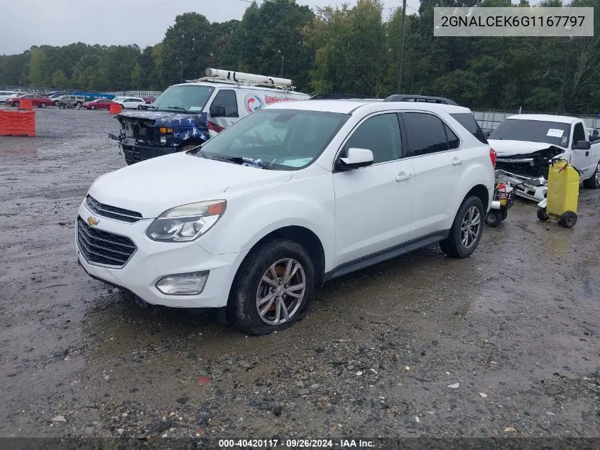 2016 Chevrolet Equinox Lt VIN: 2GNALCEK6G1167797 Lot: 40420117