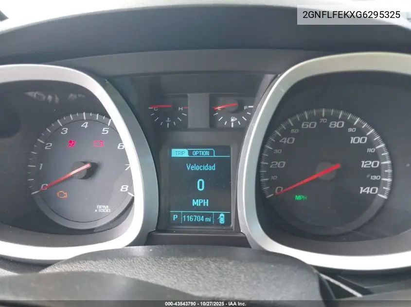 2GNFLFEKXG6295325 2016 Chevrolet Equinox Lt