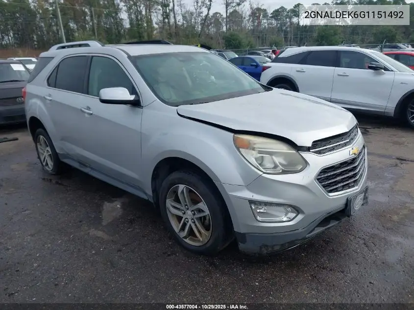 2GNALDEK6G1151492 2016 Chevrolet Equinox Ltz