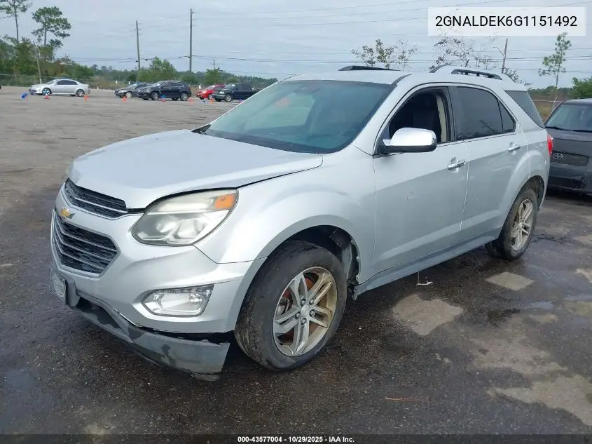 2GNALDEK6G1151492 2016 Chevrolet Equinox Ltz