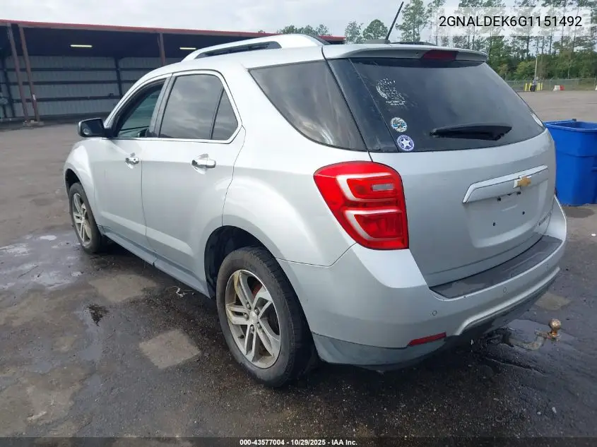 2GNALDEK6G1151492 2016 Chevrolet Equinox Ltz