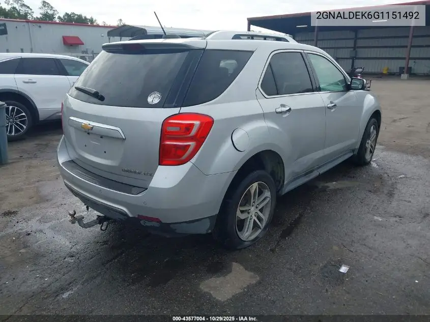 2GNALDEK6G1151492 2016 Chevrolet Equinox Ltz