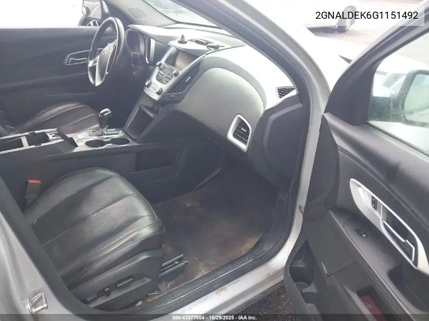 2GNALDEK6G1151492 2016 Chevrolet Equinox Ltz