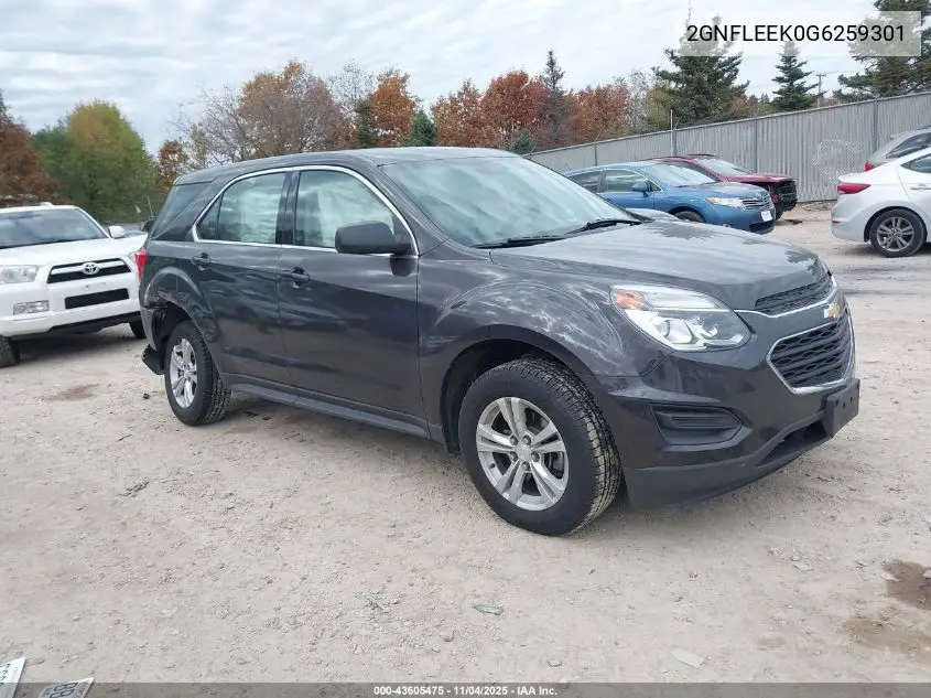 2GNFLEEK0G6259301 2016 Chevrolet Equinox Ls