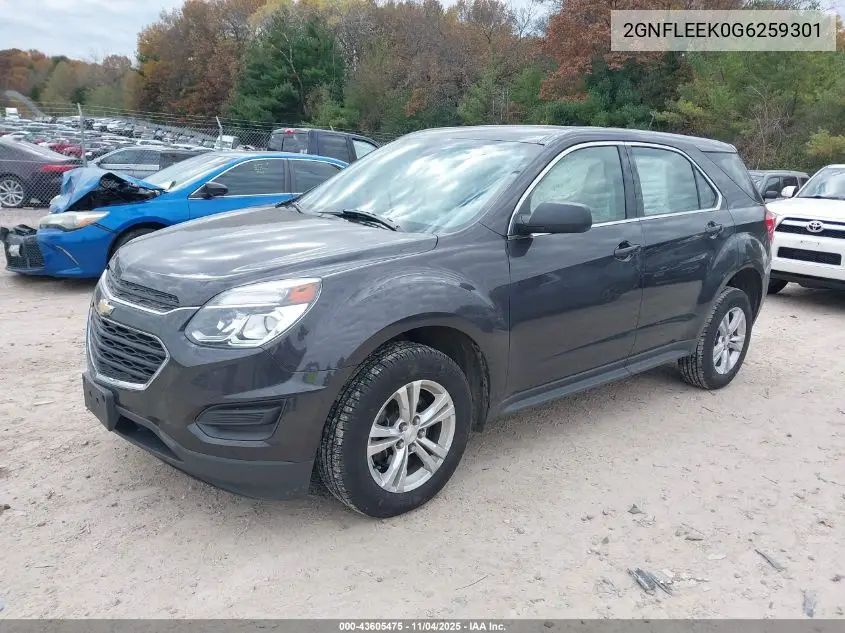 2GNFLEEK0G6259301 2016 Chevrolet Equinox Ls