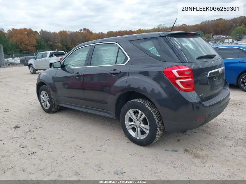 2GNFLEEK0G6259301 2016 Chevrolet Equinox Ls