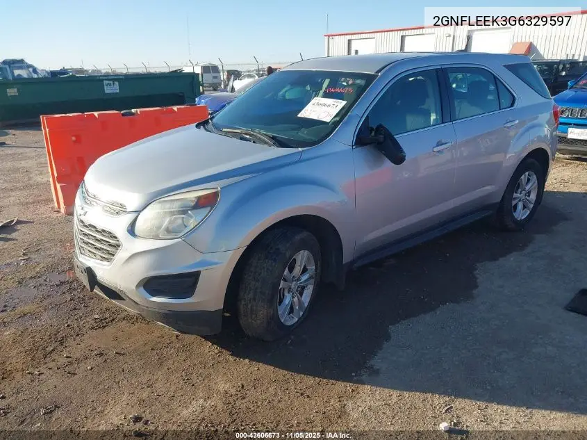 2GNFLEEK3G6329597 2016 Chevrolet Equinox Ls