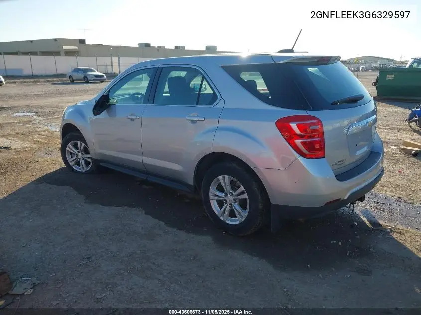 2GNFLEEK3G6329597 2016 Chevrolet Equinox Ls