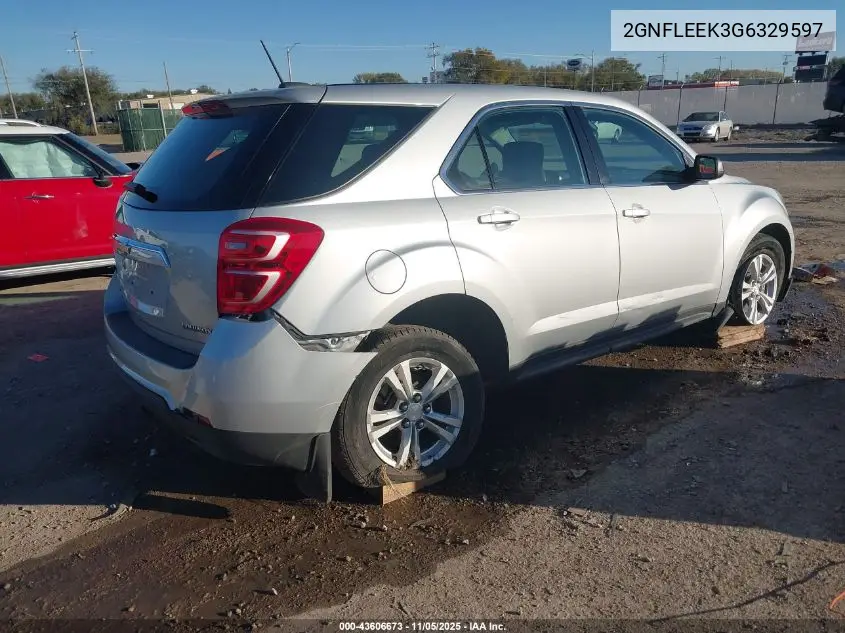 2GNFLEEK3G6329597 2016 Chevrolet Equinox Ls
