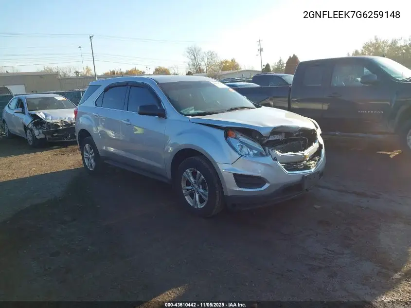 2GNFLEEK7G6259148 2016 Chevrolet Equinox Ls