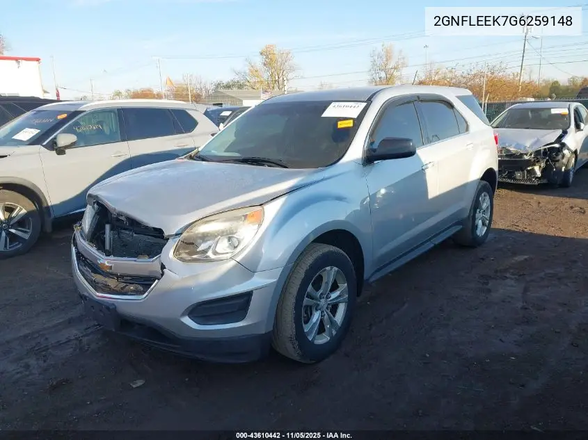 2GNFLEEK7G6259148 2016 Chevrolet Equinox Ls
