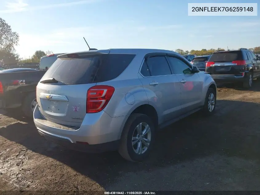 2GNFLEEK7G6259148 2016 Chevrolet Equinox Ls