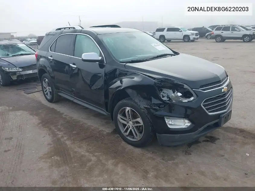 2GNALDEK8G6220203 2016 Chevrolet Equinox Ltz