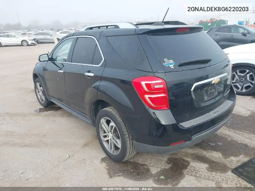 2GNALDEK8G6220203 2016 Chevrolet Equinox Ltz