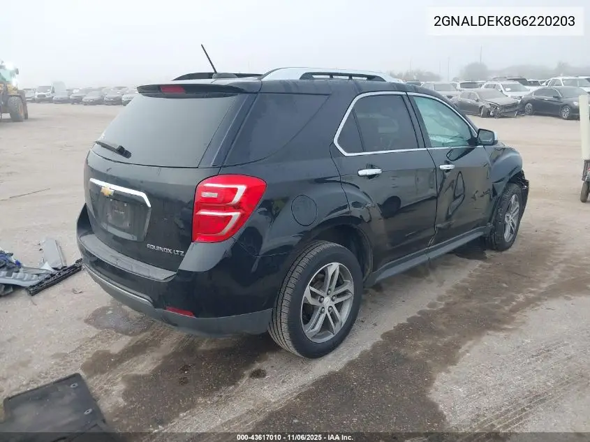 2GNALDEK8G6220203 2016 Chevrolet Equinox Ltz