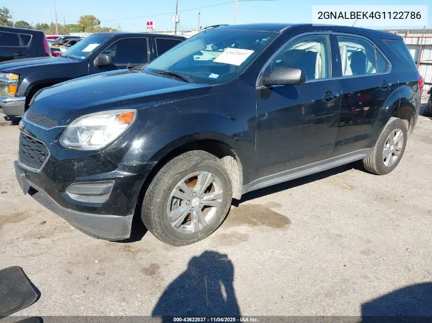 2GNALBEK4G1122786 2016 Chevrolet Equinox Ls