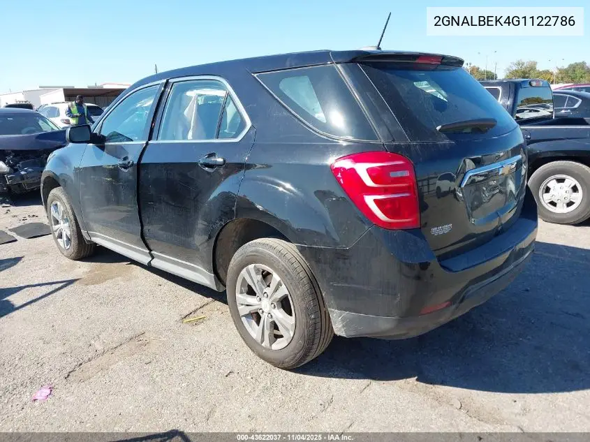 2GNALBEK4G1122786 2016 Chevrolet Equinox Ls