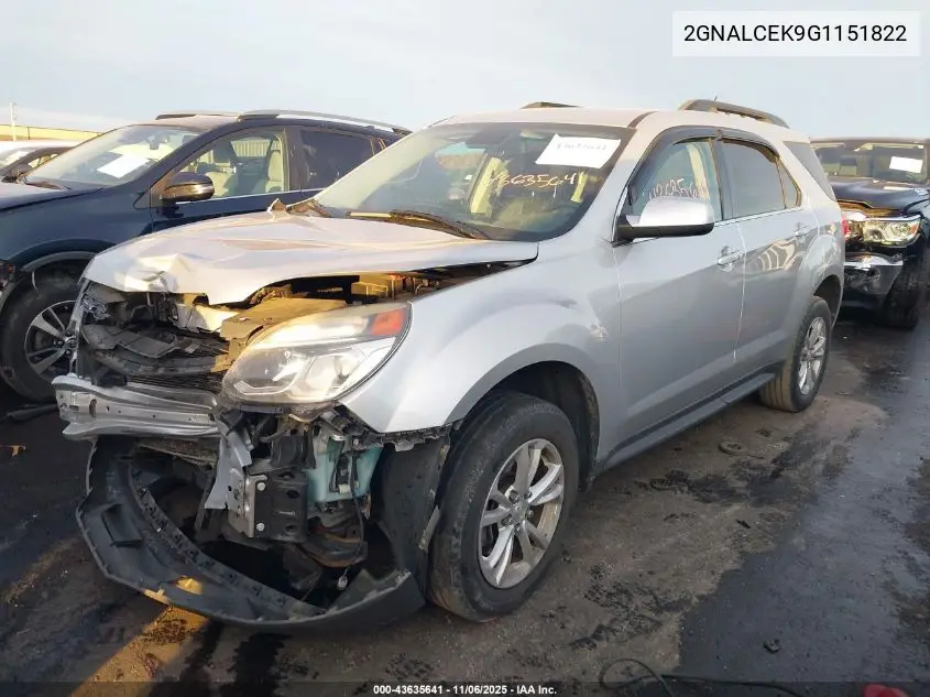 2GNALCEK9G1151822 2016 Chevrolet Equinox Lt
