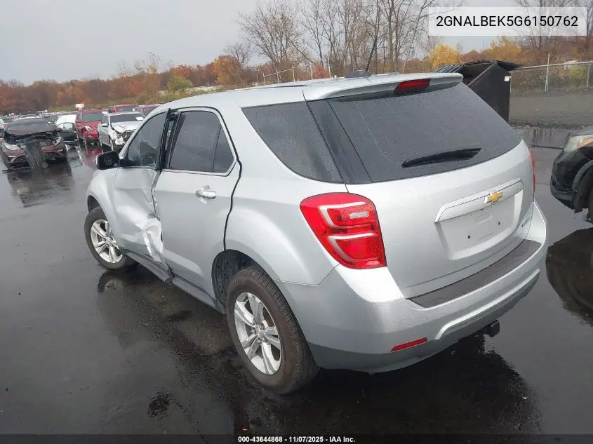 2GNALBEK5G6150762 2016 Chevrolet Equinox Ls