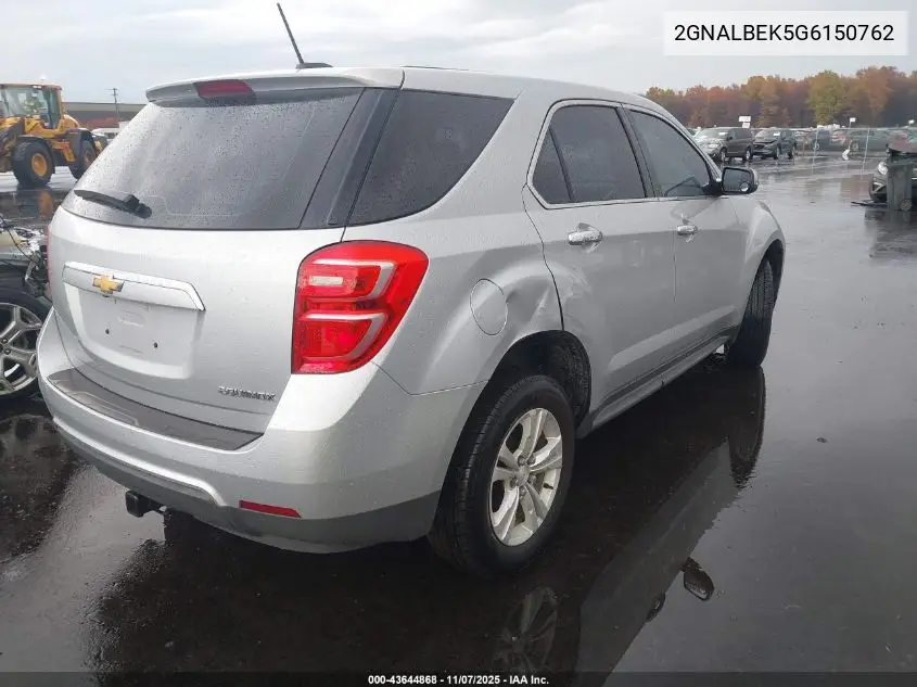 2GNALBEK5G6150762 2016 Chevrolet Equinox Ls