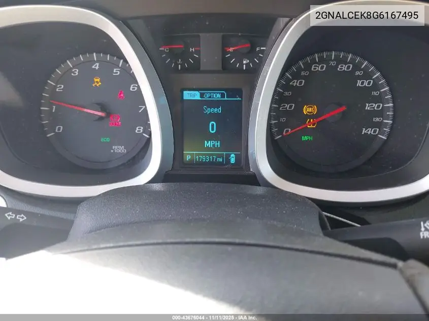 2GNALCEK8G6167495 2016 Chevrolet Equinox Lt
