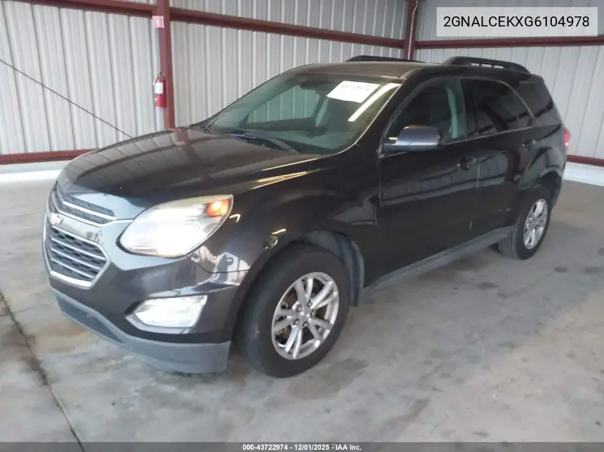 2GNALCEKXG6104978 2016 Chevrolet Equinox Lt