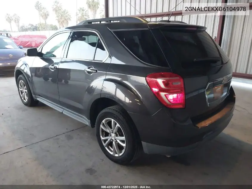 2GNALCEKXG6104978 2016 Chevrolet Equinox Lt