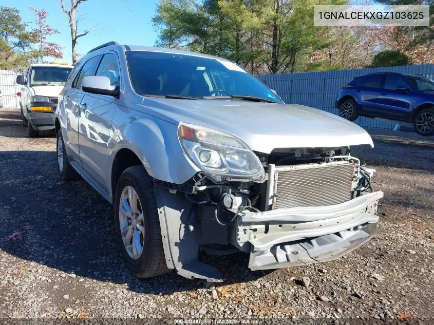 1GNALCEKXGZ103625 2016 Chevrolet Equinox Lt