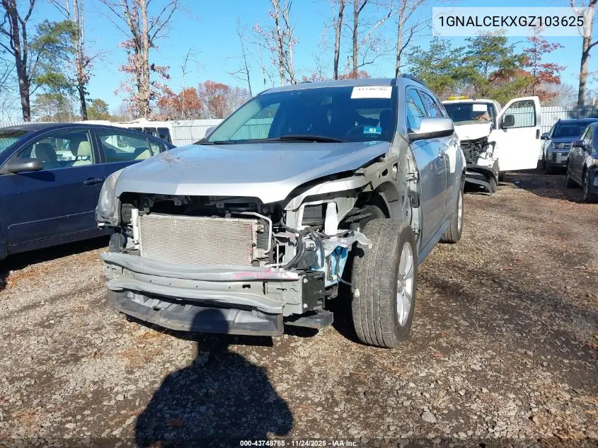1GNALCEKXGZ103625 2016 Chevrolet Equinox Lt