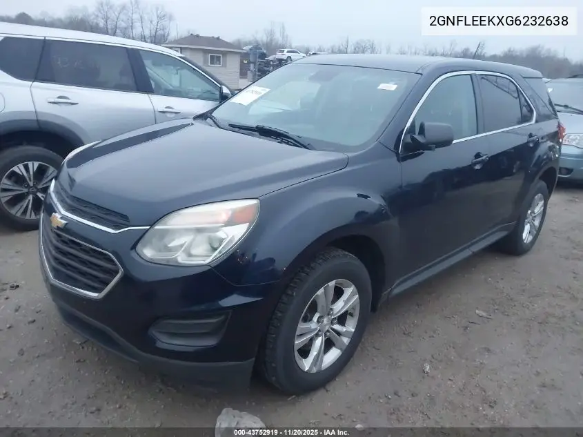 2GNFLEEKXG6232638 2016 Chevrolet Equinox Ls
