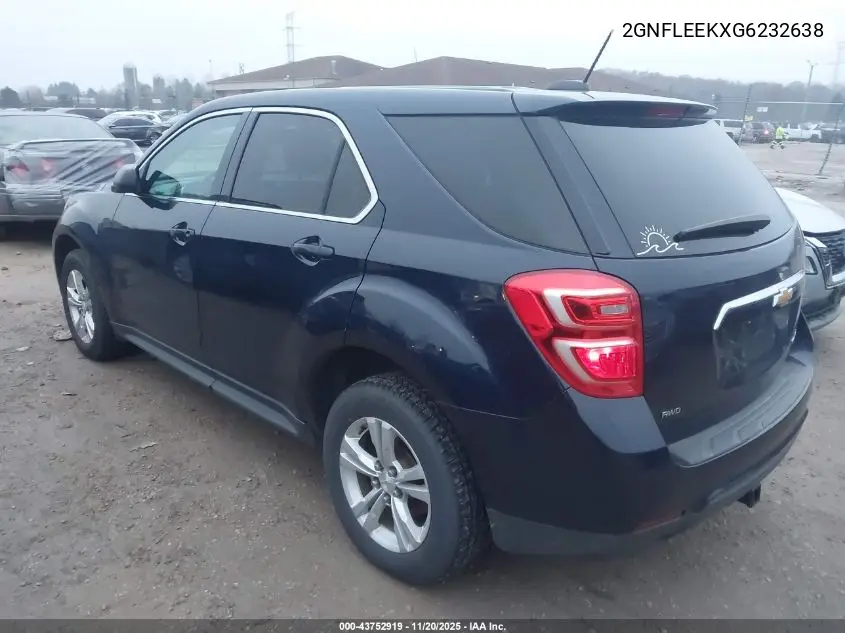 2GNFLEEKXG6232638 2016 Chevrolet Equinox Ls