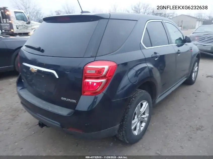 2GNFLEEKXG6232638 2016 Chevrolet Equinox Ls
