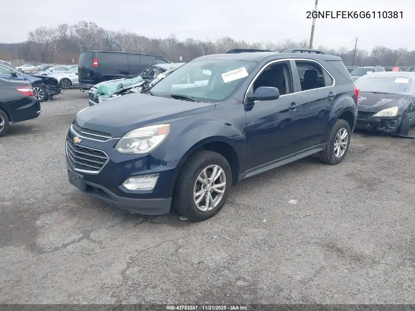 2GNFLFEK6G6110381 2016 Chevrolet Equinox Lt