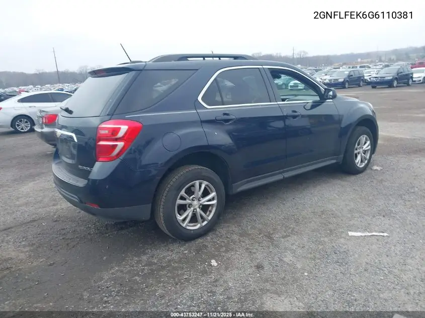 2GNFLFEK6G6110381 2016 Chevrolet Equinox Lt