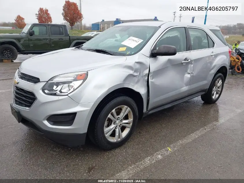 2GNALBEK4G6205797 2016 Chevrolet Equinox Ls
