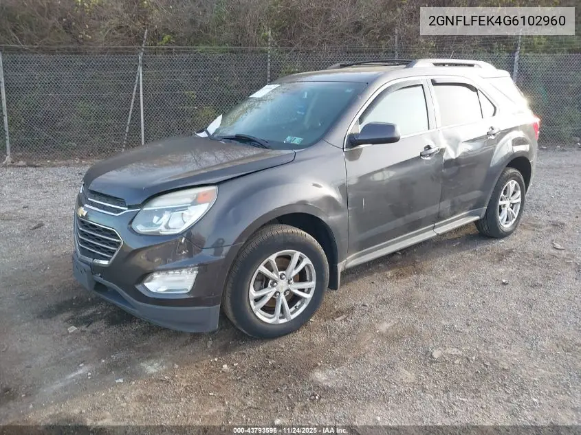 2GNFLFEK4G6102960 2016 Chevrolet Equinox Lt