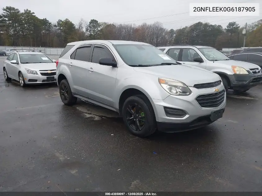 2GNFLEEK0G6187905 2016 Chevrolet Equinox Ls