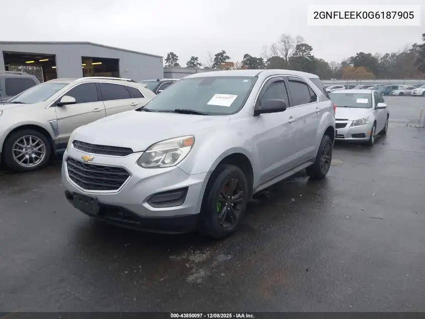 2GNFLEEK0G6187905 2016 Chevrolet Equinox Ls