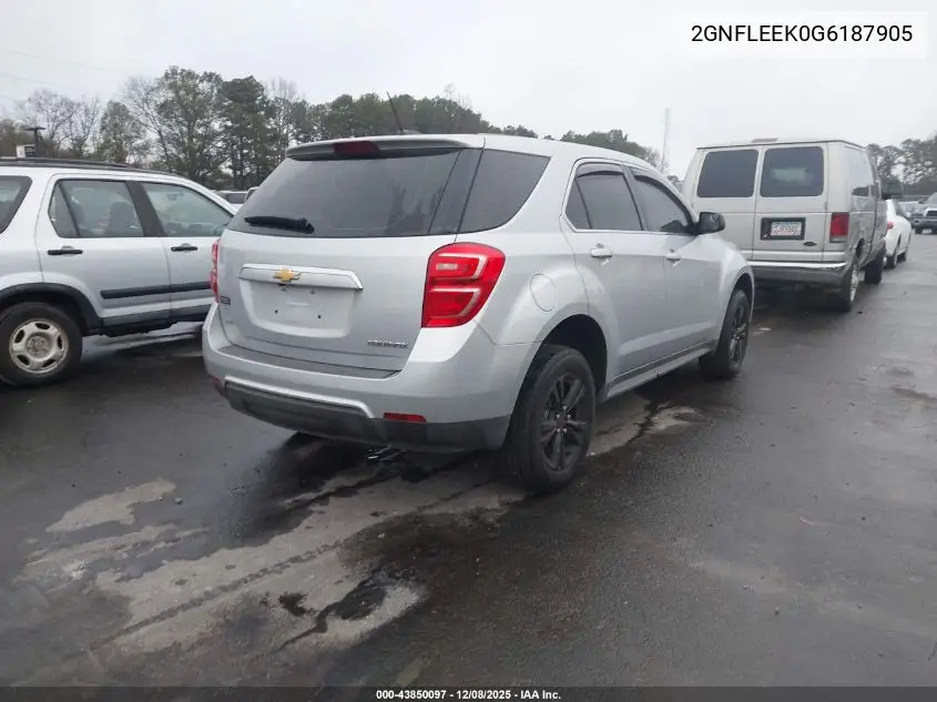 2GNFLEEK0G6187905 2016 Chevrolet Equinox Ls